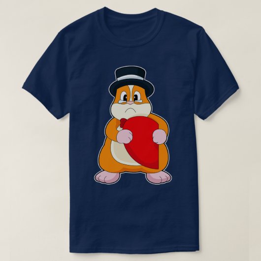 Hamster Groom Heart Wedding T-Shirt (Design vorne)