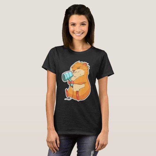 Hamster Haartrockner Tierhahn Hammy Besitzer Haust T-Shirt (Vorne ganz)