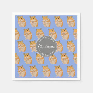 Hamster-Hamster-Muster Liebe des Blaus I Serviette