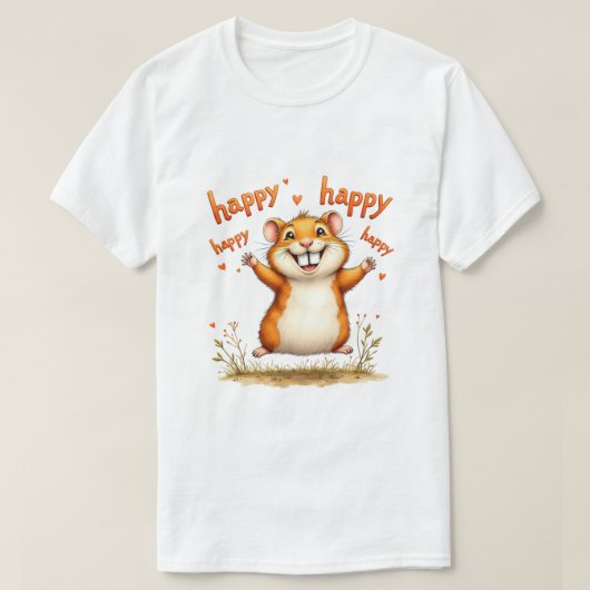 Hamster 'Happy Hamster' T-Shirt (Design vorne)