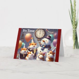 Hamster Happy New Year Holiday Card Feiertagskarte