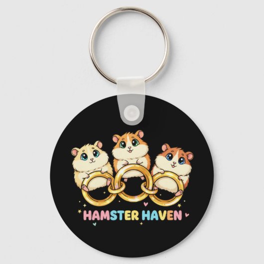 Hamster Haven Cute Ring Design Schlüsselanhänger (Vorderseite)