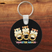 Hamster Haven Cute Ring Design Schlüsselanhänger (Vorderseite)