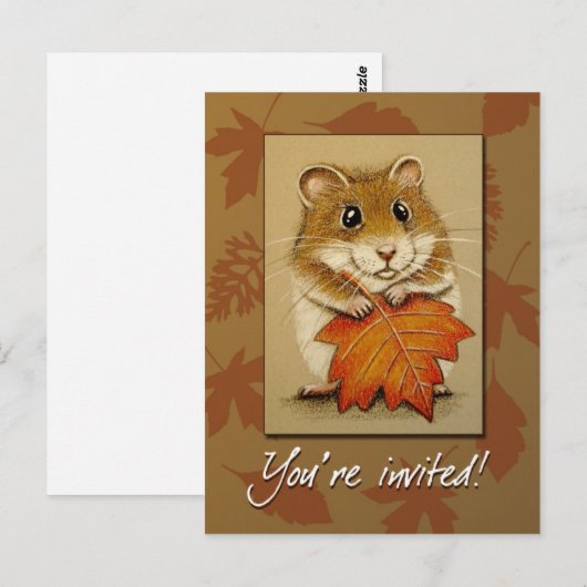 Hamster & Herbstleaf - Postkarte (Vorne/Hinten)