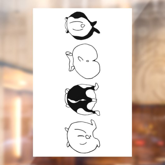 Hamster-Hintern Fensteraufkleber (Blatt 2)