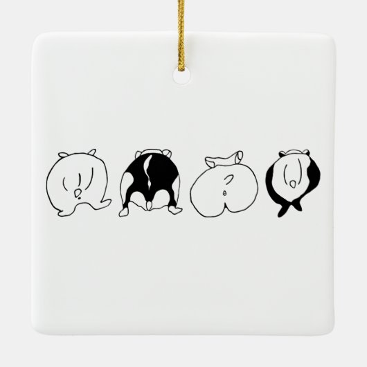 Hamster-Hintern Keramikornament (Rückseite)
