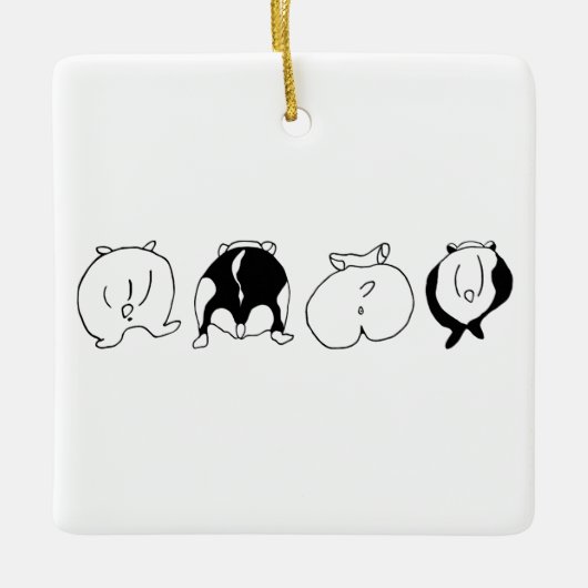 Hamster-Hintern Keramikornament (Vorderseite)