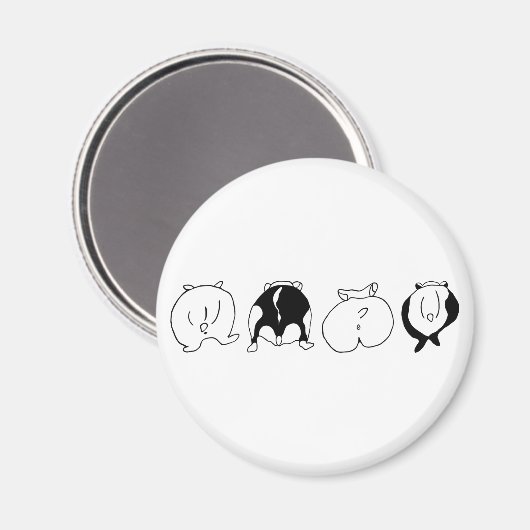 Hamster-Hintern Magnet (Vorderseite/Rückseite)