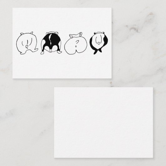 Hamster-Hintern Mitteilungskarte (Vorne/Hinten)