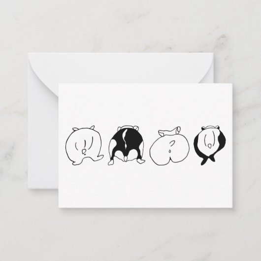 Hamster-Hintern Mitteilungskarte (Vorderseite)