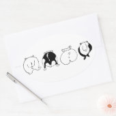 Hamster-Hintern Ovaler Aufkleber (Umschlag)