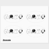 Hamster-Hintern Ovaler Aufkleber (Blatt)