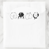 Hamster-Hintern Ovaler Aufkleber (Tasche)