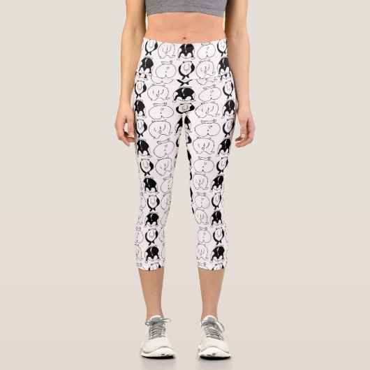 Hamster Hintern Pattern Capri Leggings (Vorderseite)