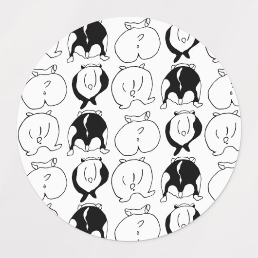 Hamster Hintern Pattern Etiketten (Design 2)