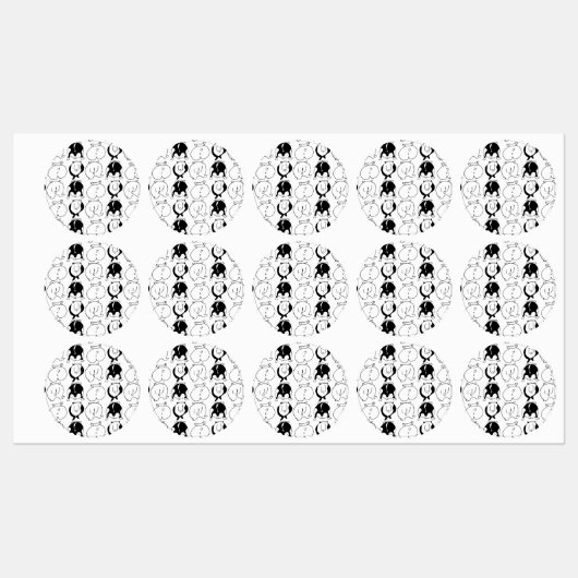 Hamster Hintern Pattern Etiketten (Blatt)