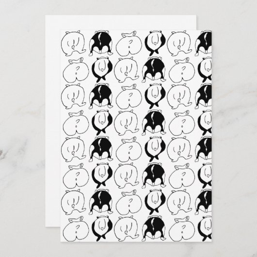 Hamster Hintern Pattern Feiertagskarte (Vorne/Hinten)