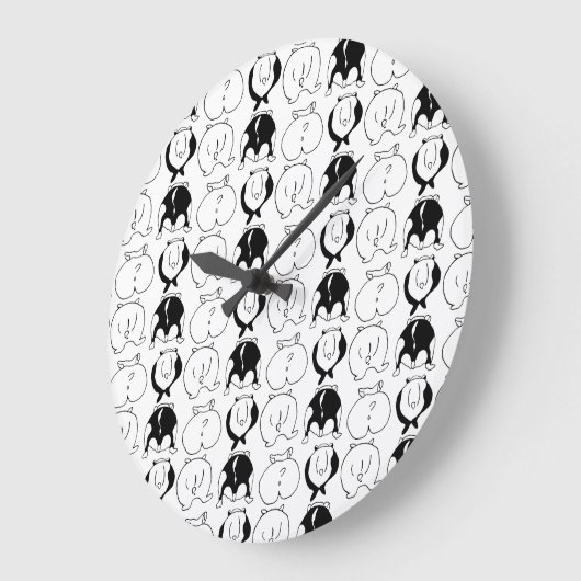 Hamster Hintern Pattern Große Wanduhr (Winkel)