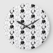 Hamster Hintern Pattern Große Wanduhr (Vorderseite)