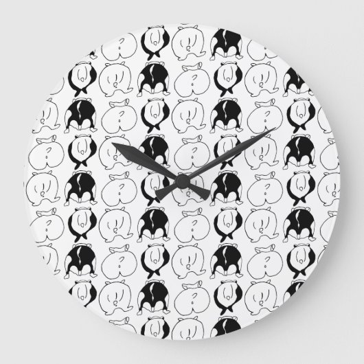 Hamster Hintern Pattern Große Wanduhr (Vorderseite)