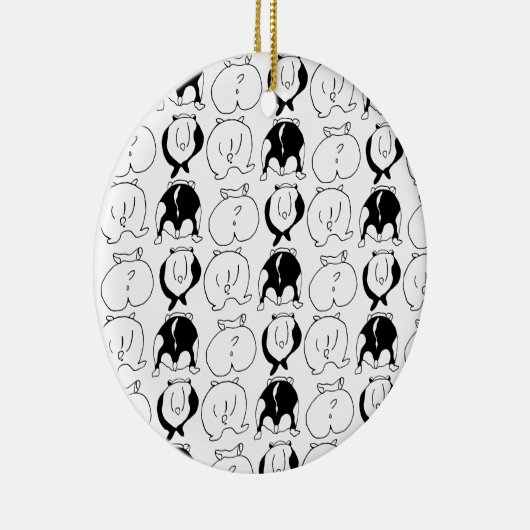 Hamster Hintern Pattern Keramik Ornament (Rechts)