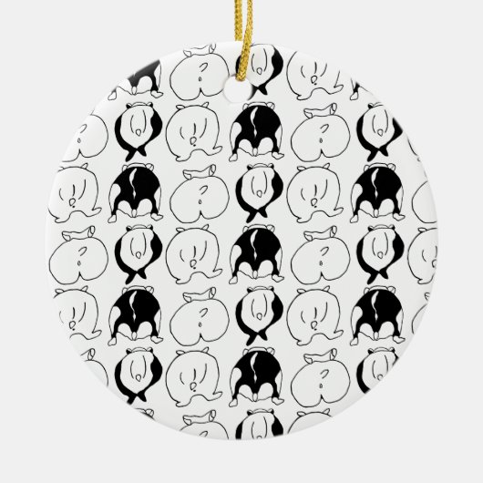 Hamster Hintern Pattern Keramik Ornament (Vorne)