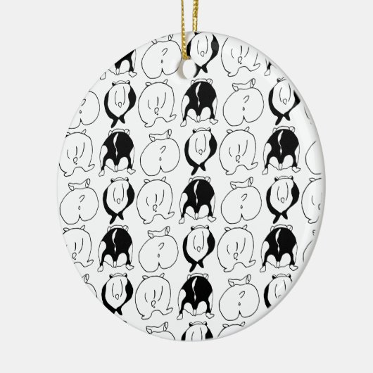 Hamster Hintern Pattern Keramik Ornament (Links)