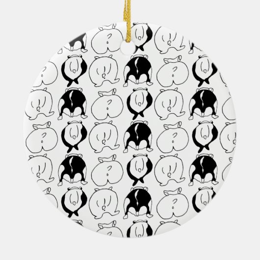 Hamster Hintern Pattern Keramik Ornament (Hinten)