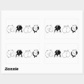 Hamster-Hintern Rechteckiger Aufkleber (Blatt)