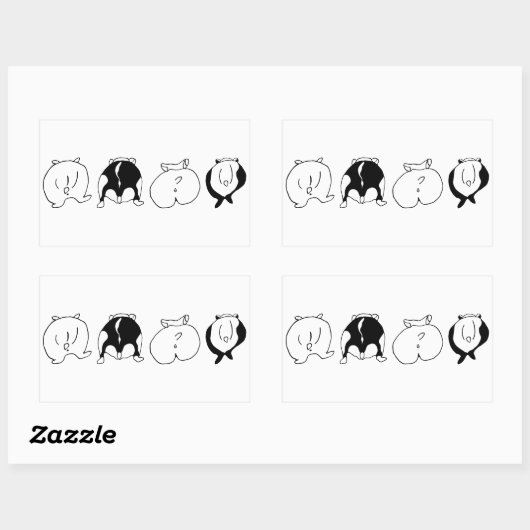 Hamster-Hintern Rechteckiger Aufkleber (Blatt)