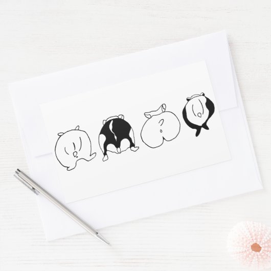 Hamster-Hintern Rechteckiger Aufkleber (Umschlag)