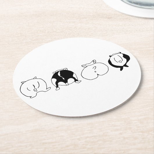 Hamster-Hintern Runder Pappuntersetzer (Angewinkelt)