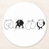 Hamster-Hintern Runder Pappuntersetzer (Vorderseite)