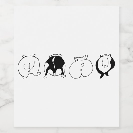 Hamster-Hintern Weinetikett (Einzelnes Label)