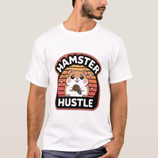 Hamster Hustle Cute Retro Hamster Lover Design T-Shirt (Vorderseite)