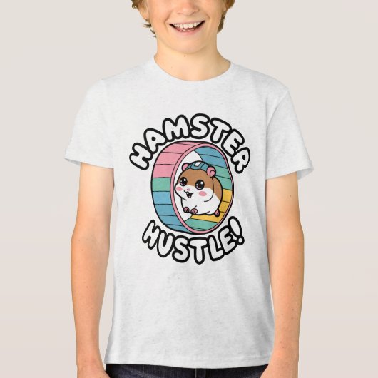 Hamster Hustle Niedlich Workout Tri-Blend Shirt (Vorderseite)
