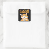 Hamster - I Liebe Hamsters Quadratischer Aufkleber (Tasche)