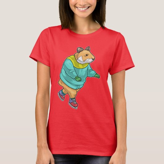 Hamster Ice Skaten Ice Skate T-Shirt (Vorderseite)