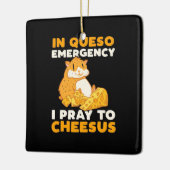 Hamster ich bete zu Cheesus Keramikornament (Links)