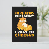 Hamster ich bete zu Cheesus RSVP Karte (Stehend Vorderseite)