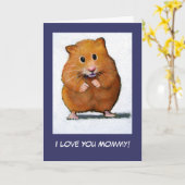 HAMSTER: Ich Liebe dich Mami! Karte (Gelbe Blume)