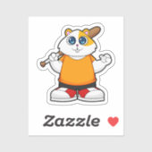 Hamster im Baseball mit Baseballschläger Aufkleber (Blatt)