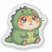 Hamster im Dinosaurier-Kostüm Aufkleber (Vorderseite)