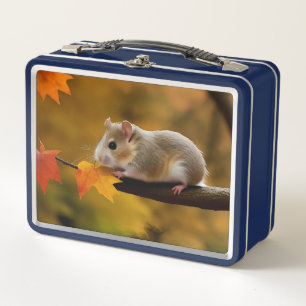 Hamster in Baummetall-Lunchbox Metall Brotdose
