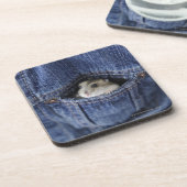 Hamster in der Tasche Untersetzer (Linke Seite)