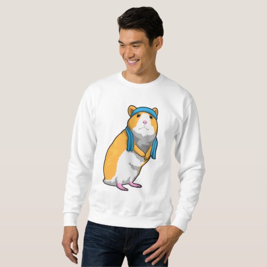 Hamster in Fitness mit Handtuch Sweatshirt (Vorne ganz)