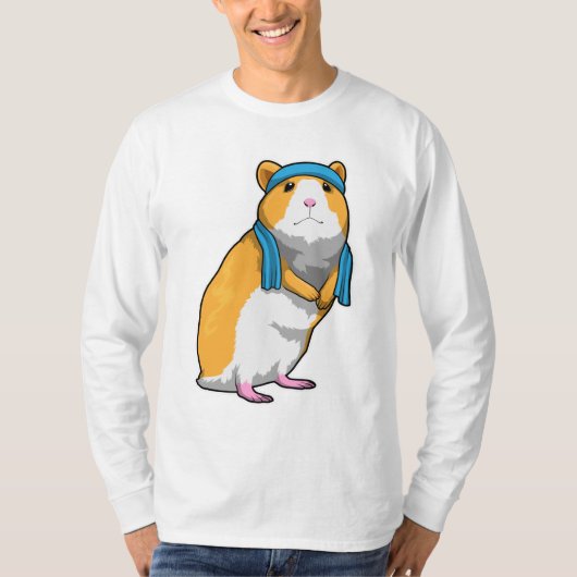 Hamster in Fitness mit Handtuch T-Shirt (Vorderseite)