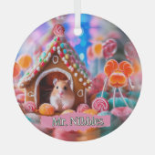 Hamster in Gingerbread House Ornament Aus Glas (Vorderseite)