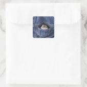 Hamster in Tasche Quadratischer Aufkleber (Tasche)
