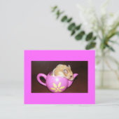 Hamster in Tee Pot Foto Postkarte (Stehend Vorderseite)